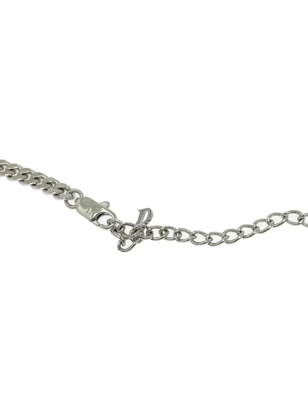 Dior Brass Logo Plate Body Earrings Motif Necklace Silver